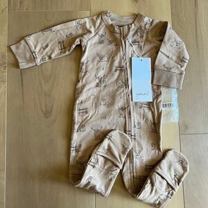 NWT Goumi Kids Highland Cow Baby Footie SZ 6-12 mo Jumpsuit Bamboo Sleeper Zippy